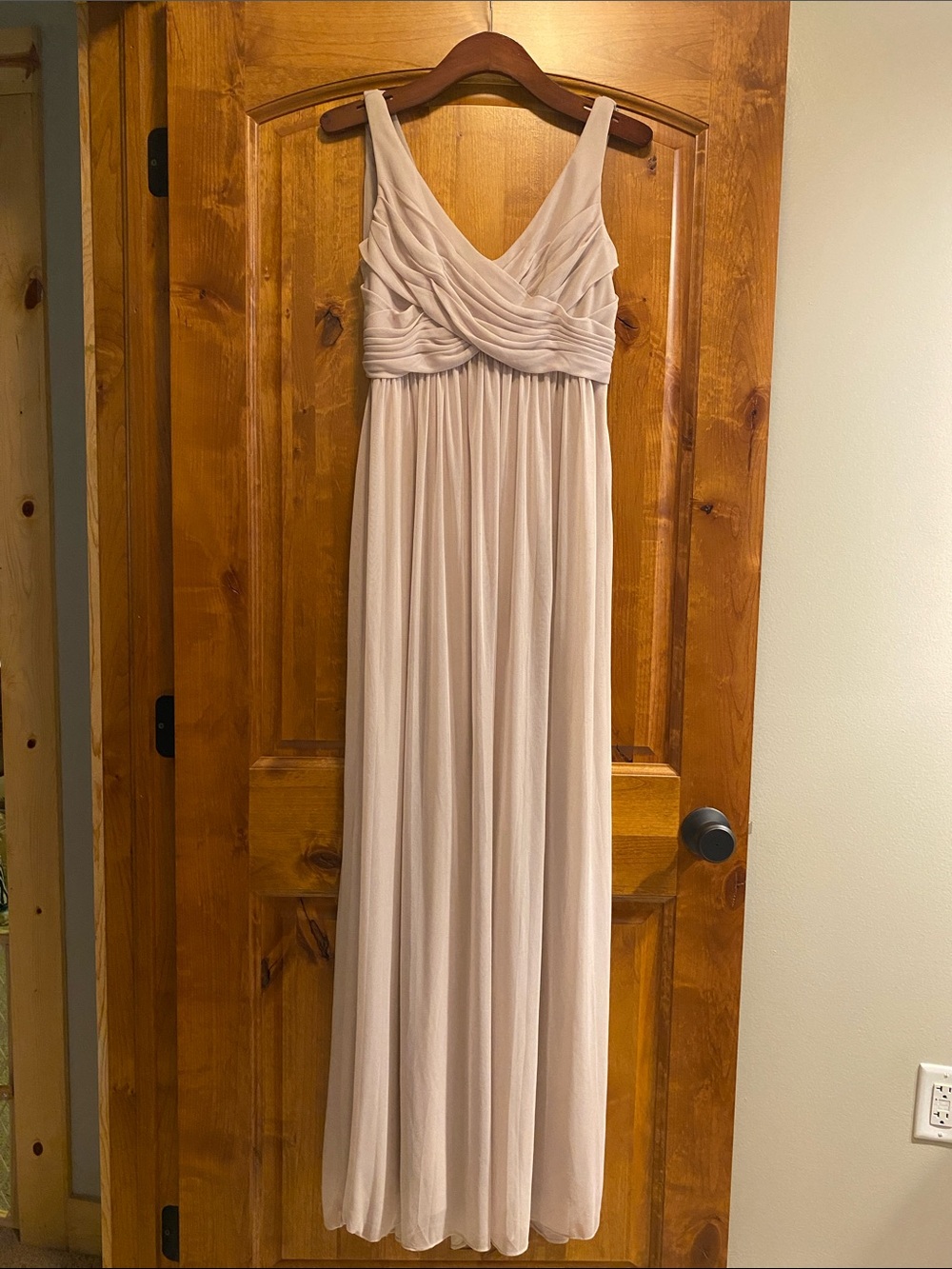David’s Bridal Taupe Maxi Formal or Bridesmaid dress